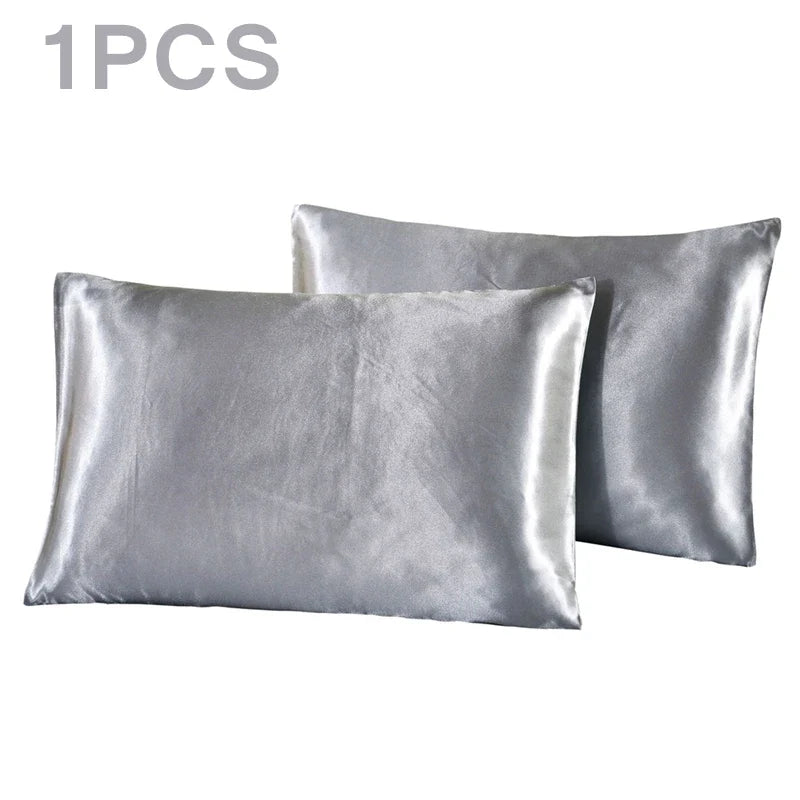 1Pc Queen Cooling Satin Silk Pillowcase for Hair and Skin