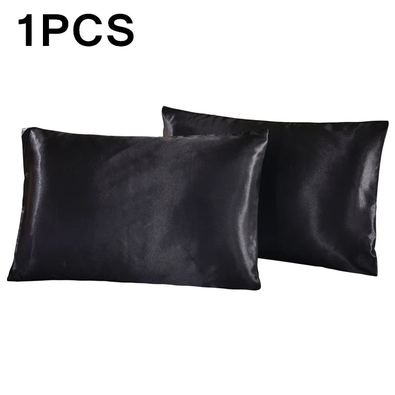 1Pc Queen Cooling Satin Silk Pillowcase for Hair and Skin