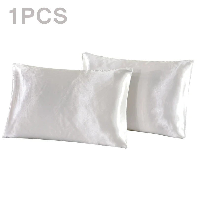 1Pc Queen Cooling Satin Silk Pillowcase for Hair and Skin